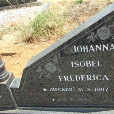 SCHOONWINKEL Johanna Isobel Frederica nee BECKER 1907-1994