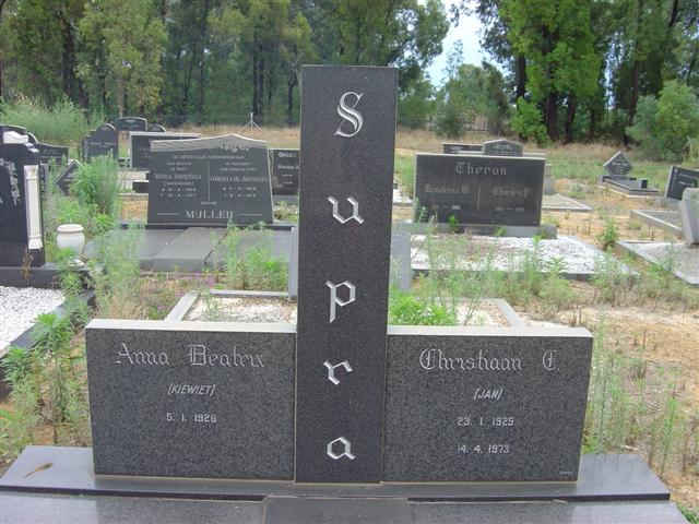 SUPRA Christiaan C. 1925-1973 & Anna Beatrix 1928-