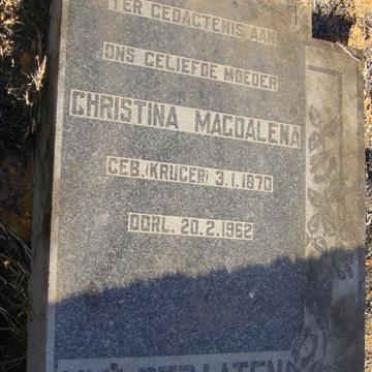STRAATEN Christina Magdalena, van nee KRUGER 1870-1962