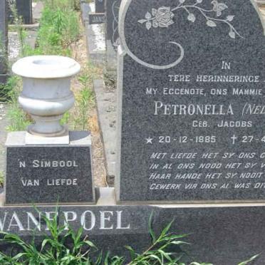 SWANEPOEL Petronella nee JACOBS 1885-1967