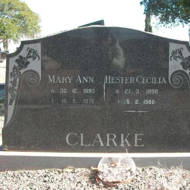 CLARKE Mary Ann 1893-1976 :: CLARKE Hester Cecilia 1898-1982