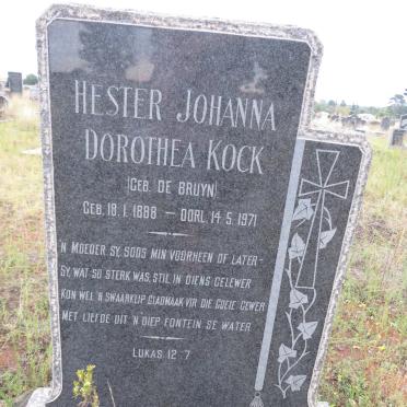 KOCK Hester Johanna Dorothea nee DE BRUYN 1888-1971