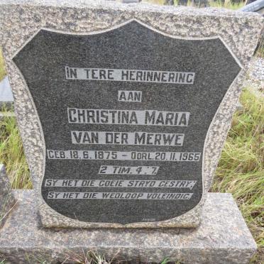 MERWE Christina Maria, van der 1875-1965