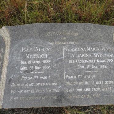 MYBURGH Izak Albert 1886-1962 &amp; Catharina KOEKEMOER 1892-1952