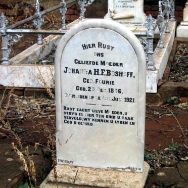 BOSHOFF Johanna H.F. nee FOURIE 1846-1921