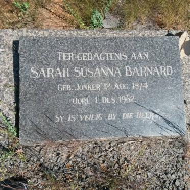 BARNARD Sarah Susanna nee JONKER 1874-1962