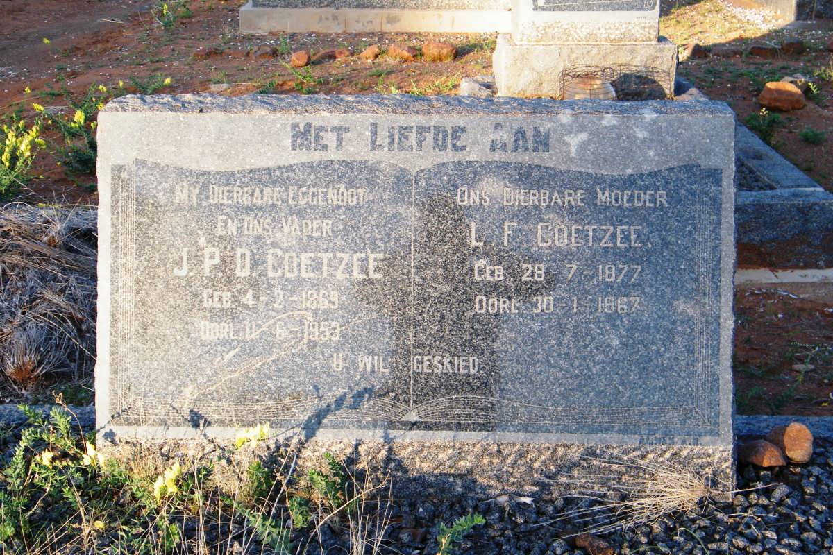 COETZEE J.P.D. 1869-1953 & L.F. 1877-1967