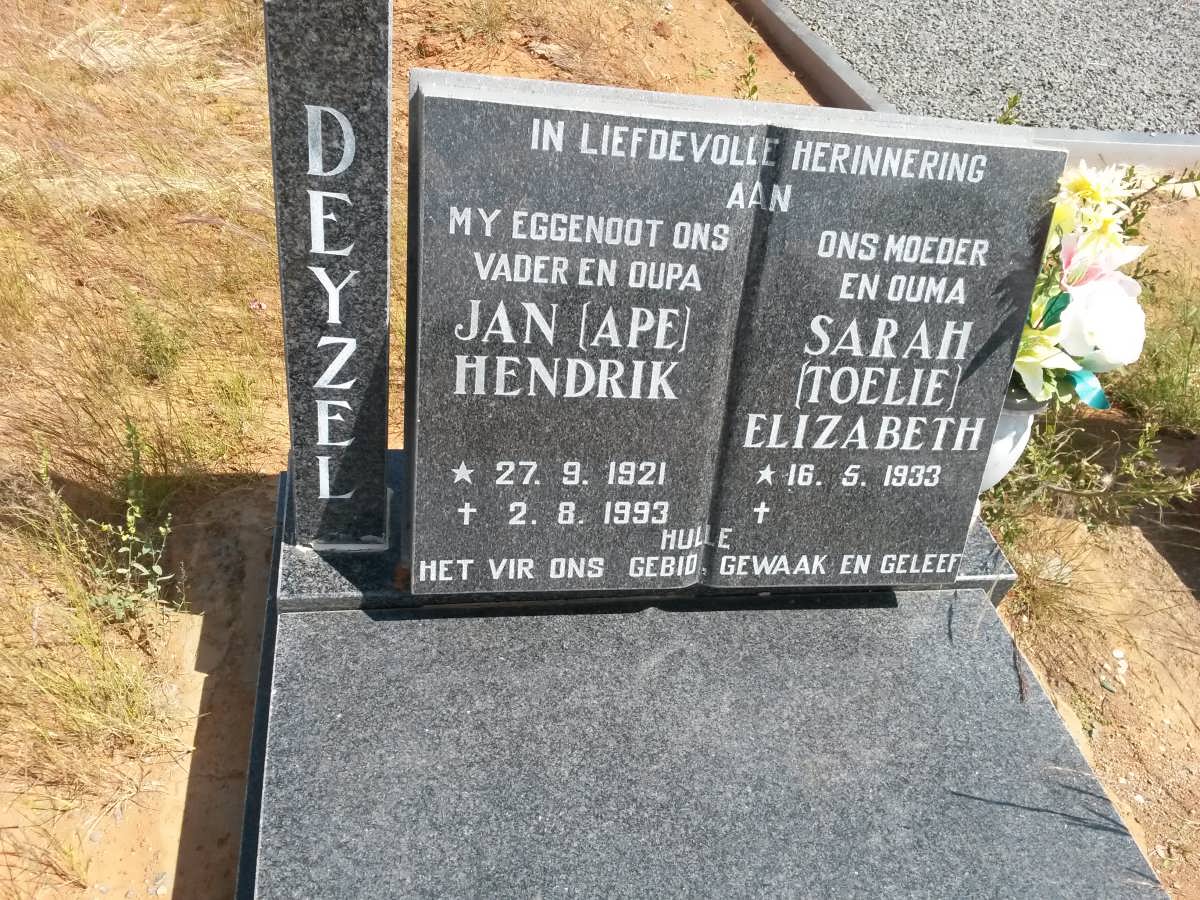 DEYZEL Jan Hendrik 1921-1993 & Sarah Elizabeth 1933-