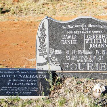 FOURIE David Daniël 1909-2002 &amp; Gerbrecht Wilhelmina Johanna 1913-1997 :: NIEHAUS Joey 1939-2009