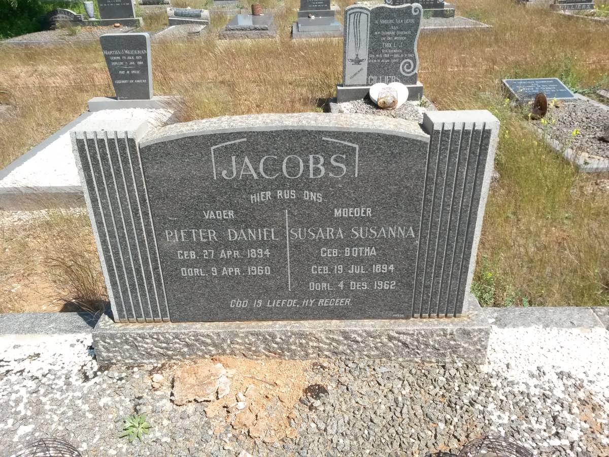 JACOBS Pieter Daniel 1894-1960 & Susara Susanna BOTHA 1894-1962