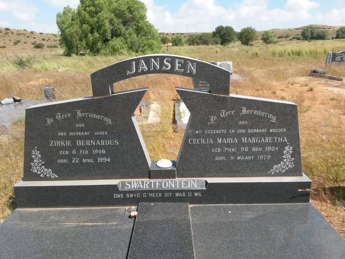 JANSEN Zirkie Bernardus 1906-1994 & Cecilia Maria Margaretha PIEK 1904-1979