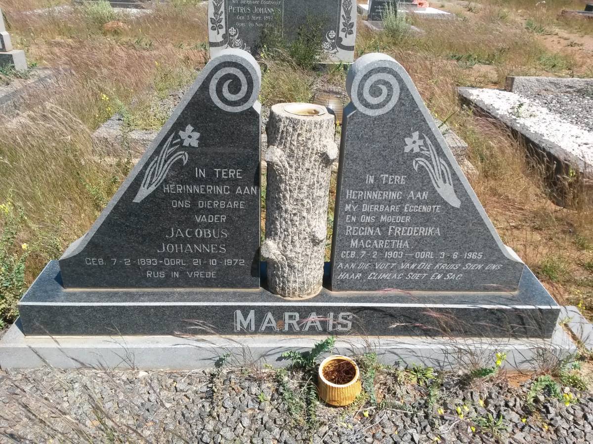 MARAIS Jacobus Johannes 1893-1972 & Regina Frederika Magaretha 1903-1965