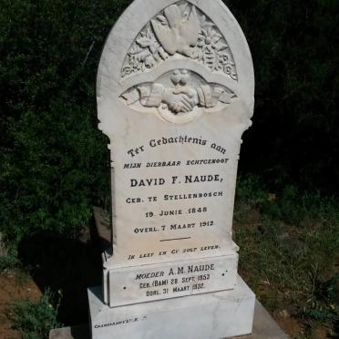 NAUDE David F. 1848-1912 &amp; A.M. BAM 1853-1932