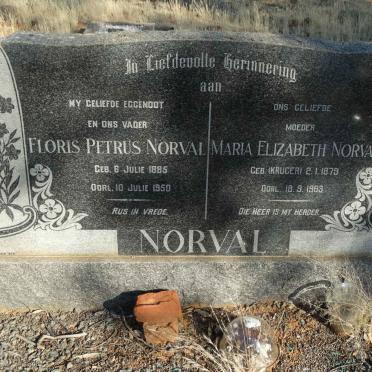 NORVAL Floris Petrus 1885-1950 &amp; Maria Elizabeth KRUGER 1879-1963