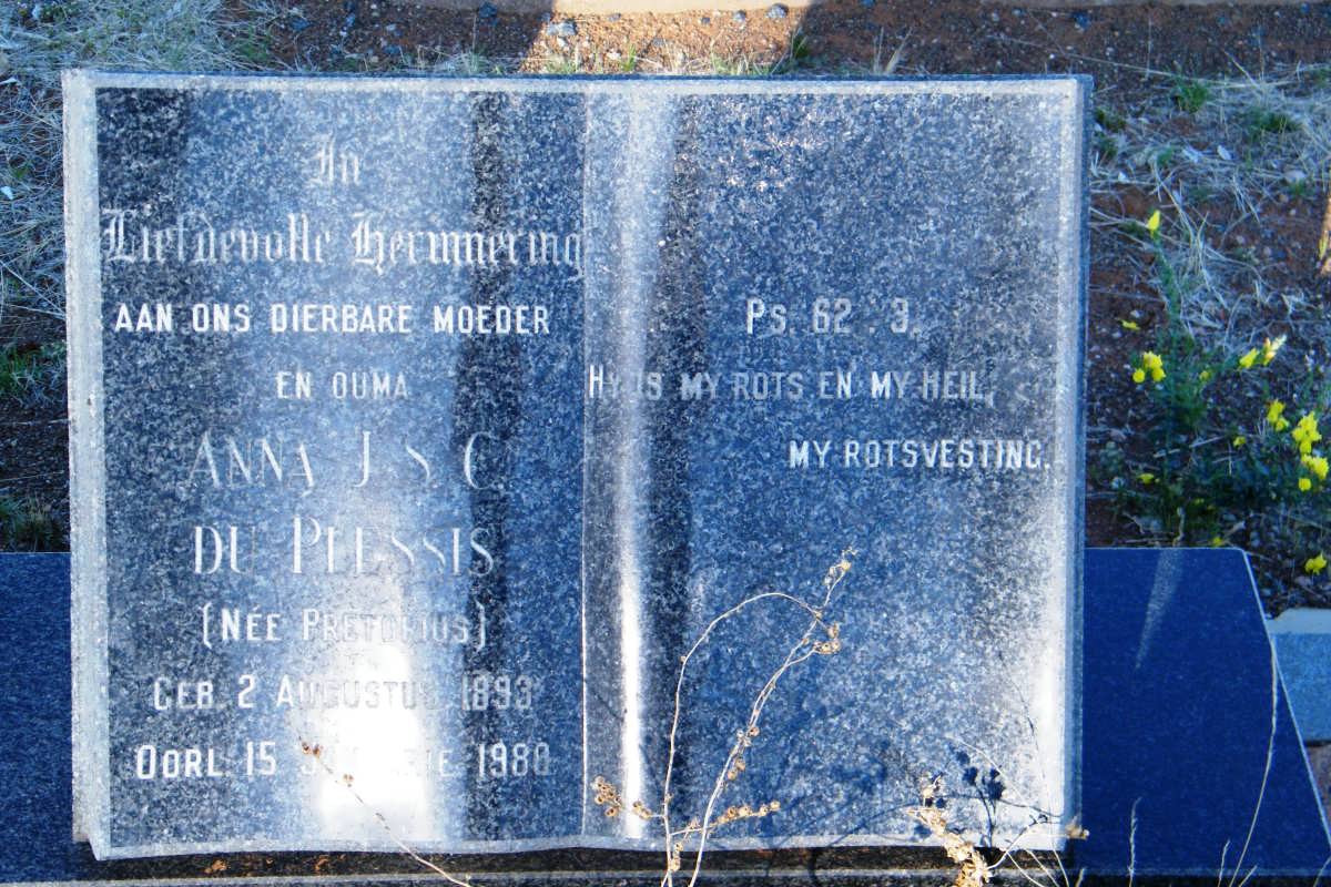 PLESSIS Johannes Christiaan, du -1944 & Anna J.S.C. PRETORIUS 1893-1980