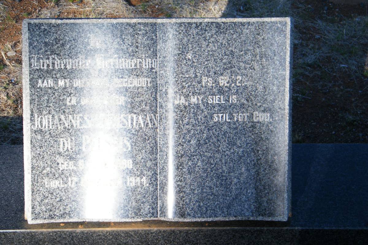 PLESSIS Johannes Christiaan, du -1944 & Anna J.S.C. PRETORIUS 1893-1980