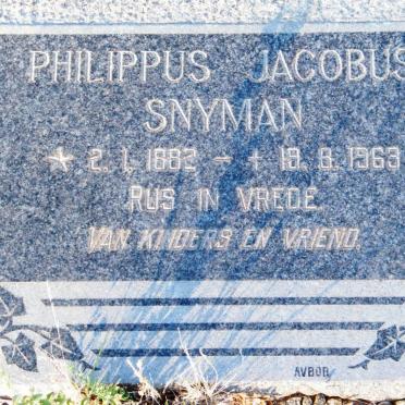 SNYMAN Philippus Jacobus 1882-1963