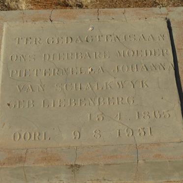 SCHALKWYK Pieternella Johanna, van nee LIEBENBERG 1865-1951