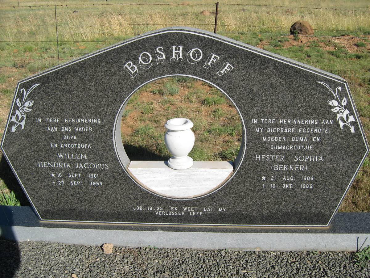 BOSHOFF Willem Hendrik Jacobus 1901-1994 & Hester Sophia BEKKER 1909-1969