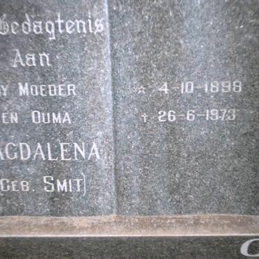 COETZER Magdalena nee SMIT 1898-1973