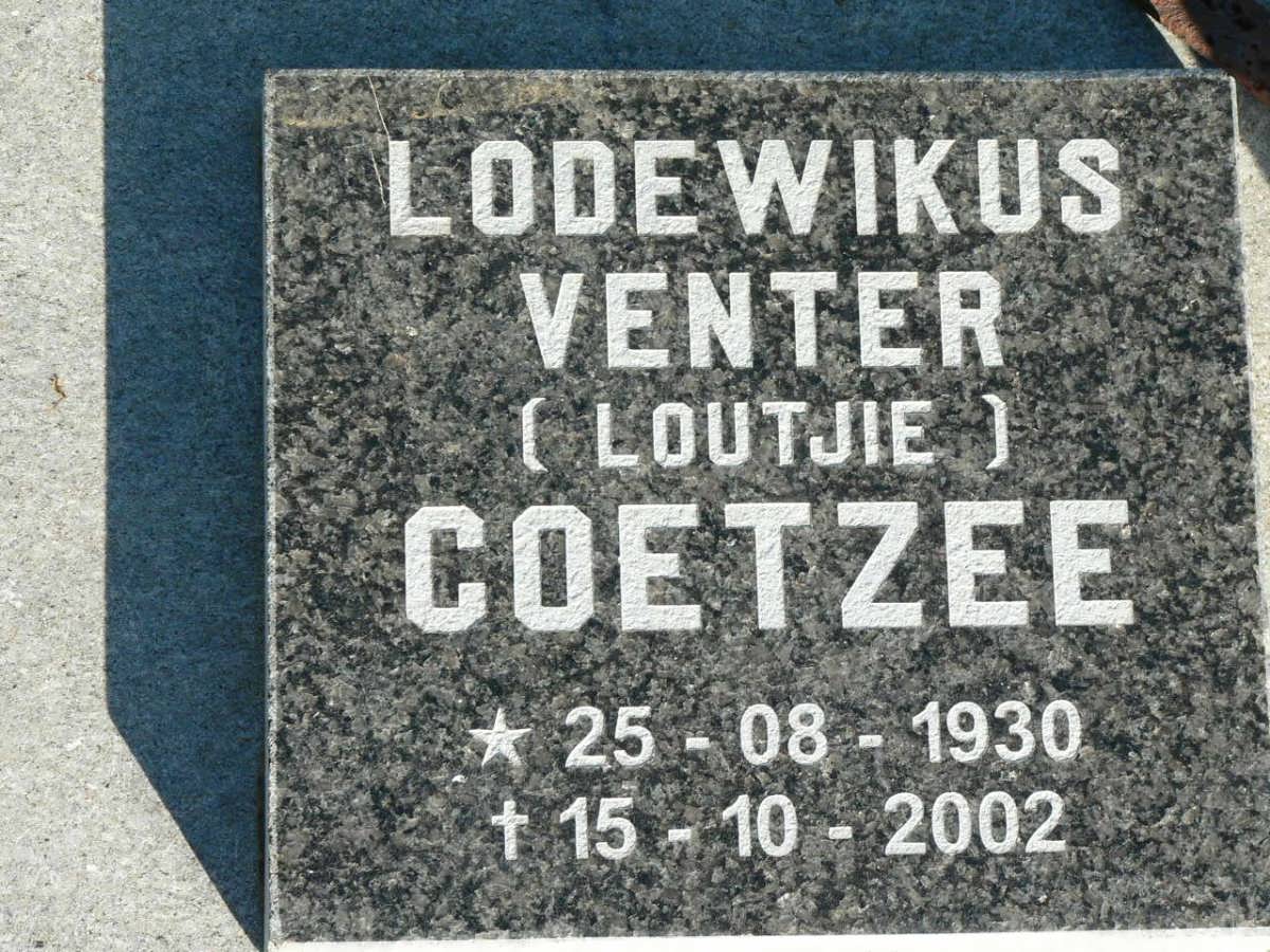 COETZEE Lodewikus Venter 1930-2002
