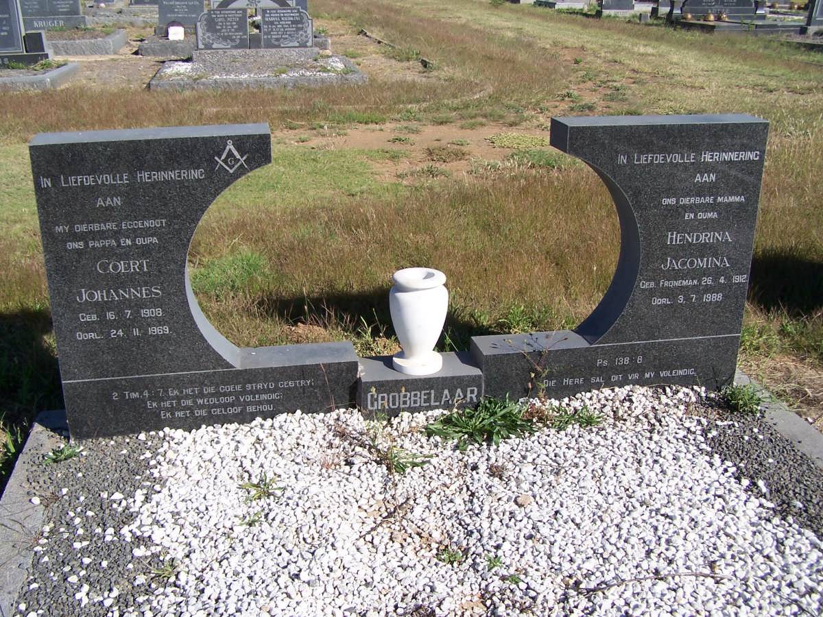 GROBBELAAR Coert Johannes 1908-1969 & Hendrina Jacomina FRONEMAN 1912-1988
