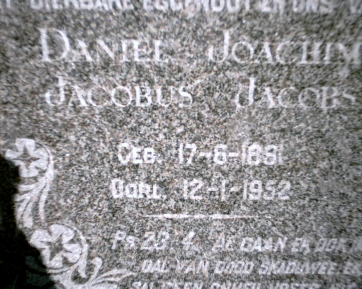 JACOBS Daniel Joachim Jacobus 1891-1952