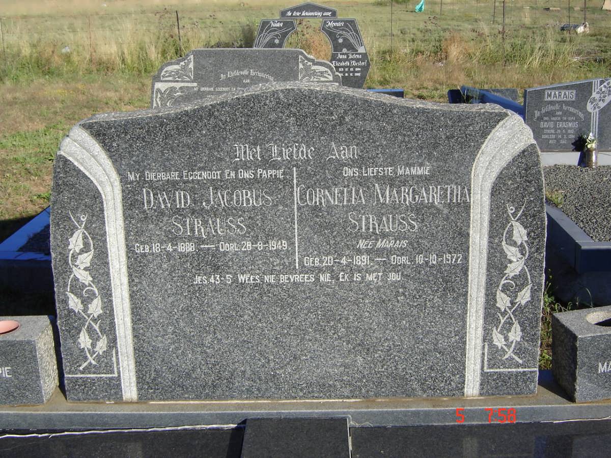STRAUSS David Jacobus 1888-1949 & Cornelia Margaretha MARAIS 1891-1972