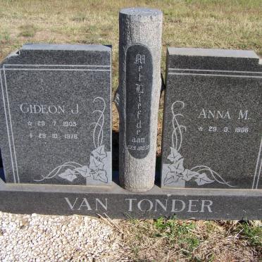 TONDER Gideon J., van 1905-1976 &amp; Anna M. 1906-