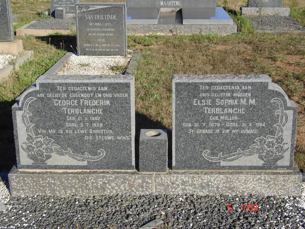 TERBLANCHE George Frederik 1882-1958 & Elsie Sophia M.M. MULLER 1879-1964