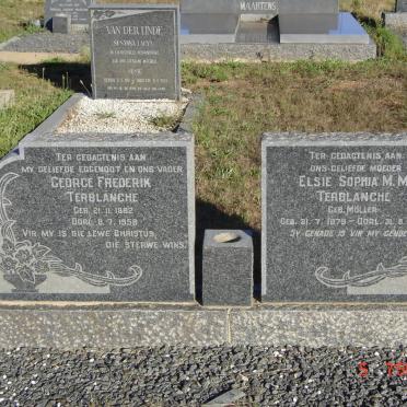 TERBLANCHE George Frederik 1882-1958 &amp; Elsie Sophia M.M. MULLER 1879-1964