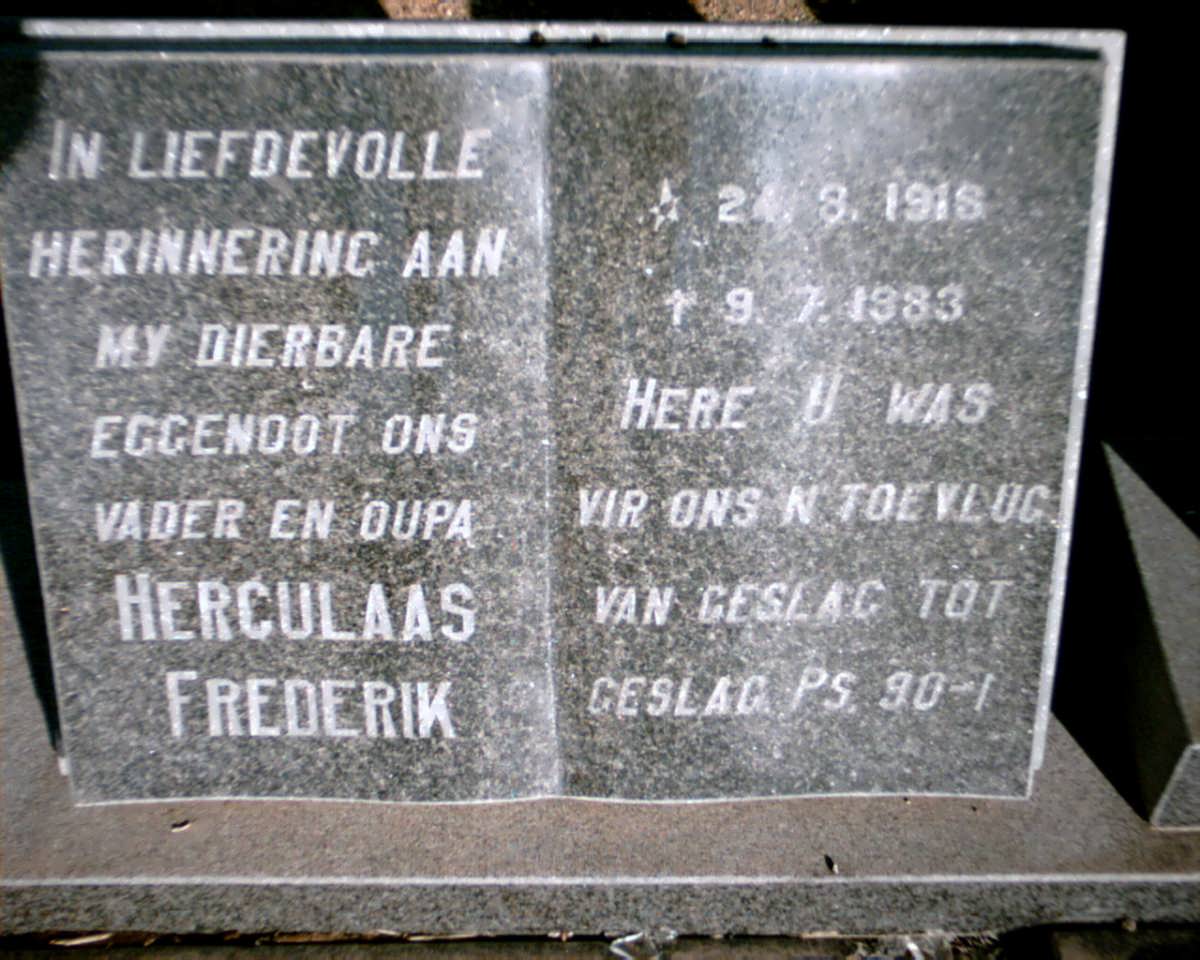 VENTER Herculaas Frederik 1918-1983