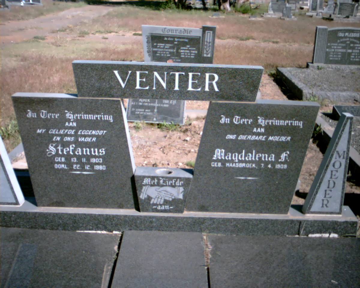VENTER Stefanus 1903-1980 & Magdalena H. HAASBROEK 1909-