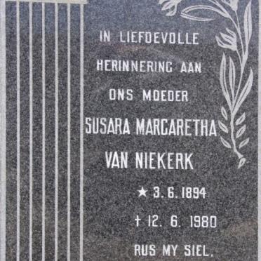 NIEKERK Susara Margaretha, van 1894-1980