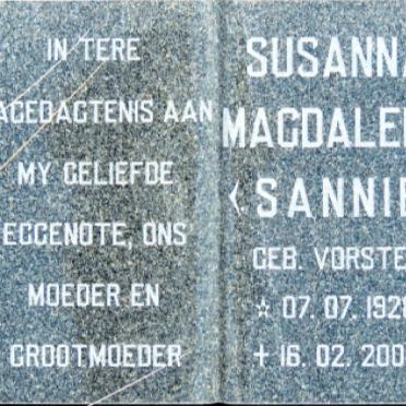 OOSTHUIZEN Susanna Magdalena nee VORSTER 1928-2000