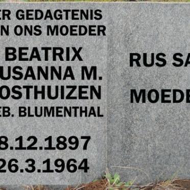 OOSTHUIZEN Beatrix Susanna M. nee BLUMENTHAL 1897-1964
