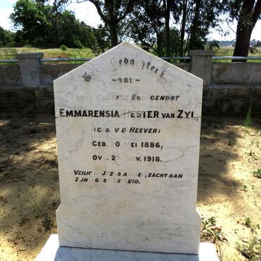 ZYL Emmarensia Hester, van nee V.D. HEEVER 1886-1918