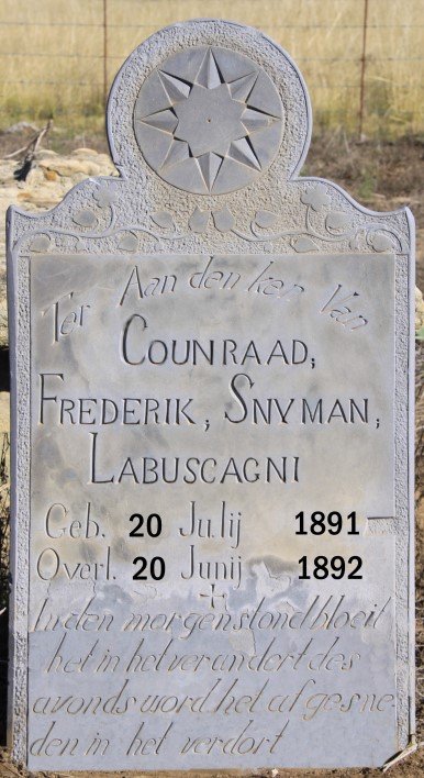 LABUSCHAGNI Counraad Frederik Snyman 1891-1892