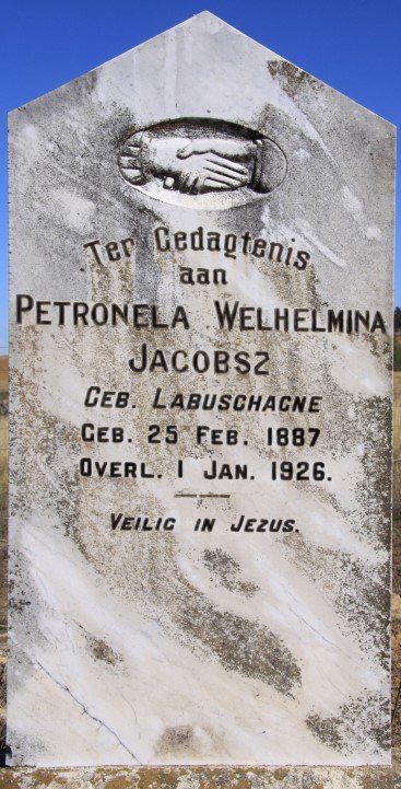 JACOBSZ Petronela Welhelmina nee LABUSCHAGNE 1887-1926