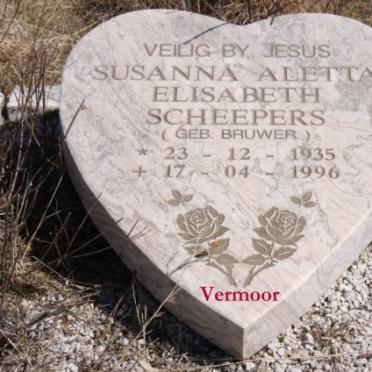 SCHEEPERS Susanna Aletta Elisabeth nee BRUWER 1935-1996