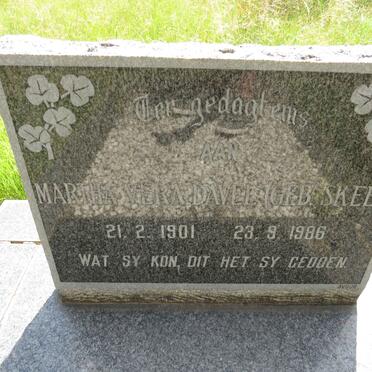 DAVEL Martha Vera nee SKEEN 1901-1986