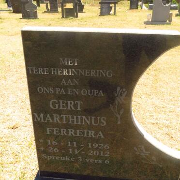 FERREIRA Gert Marthinus 1926-2012