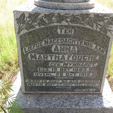 FOUCHE Anna Martha nee MYNHARDT 1893-1918