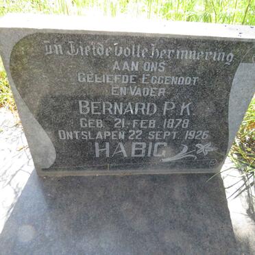HABIG Bernard P.K. 1878-1926