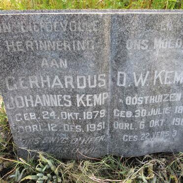 KEMP Gerhardus Johannes 1879-1951 & D.W. OOSTHUIZEN 1875-1963