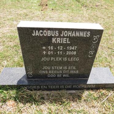 KRIEL Jacobus Johannes 1947-2008 