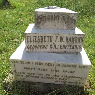 KAMANN Elizabeth F.W. nee GULDENPFENNIG 1850-1899