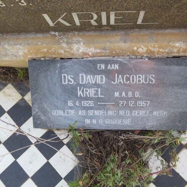 KRIEL Eduard Christiaan 1880-1956 & Martha Maria Catharina BEKKER 1881-1967 :: KRIEL David Jacobus 1926-1957_2