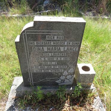 LANGE Dina Maria nee LOURENS 1898-1967