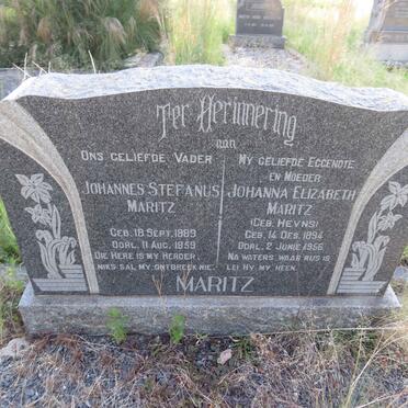 MARITZ Johannes Stefanus 1889-1959 & Johanna Elizabeth HEYNS 1894-1956